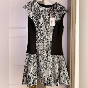 Ted Baker London Black and White Mini Dress